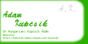 adam kupcsik business card